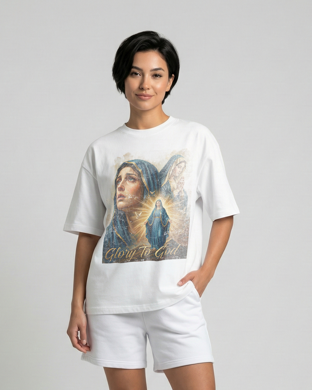 Holy Maria Sacred Light Ballhog Oversized Tee