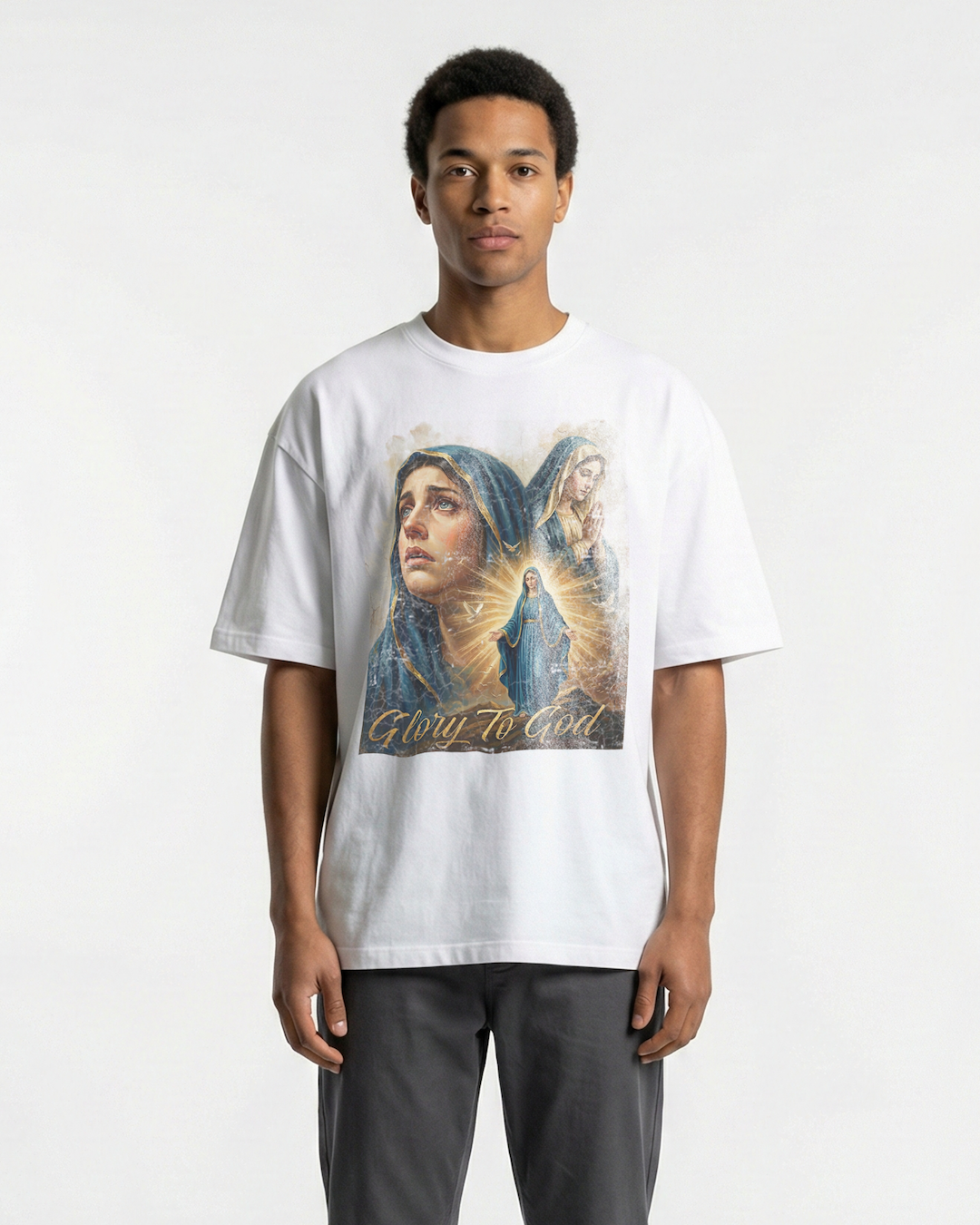 Holy Maria Sacred Light Ballhog Oversized Tee